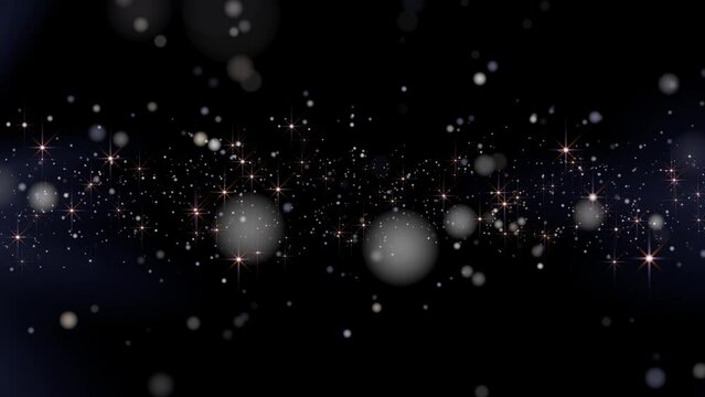 Glitter Particles Frame. Bokeh Particles and Stars with Free Space . Loop animation