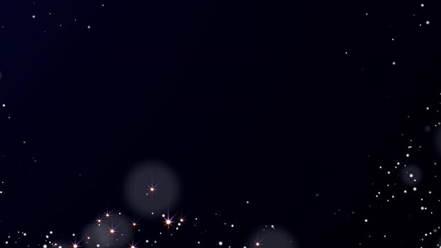 Glitter Particles Frame. Bokeh Particles and Stars with Free Space . Loop animation