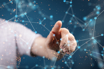 Neural network concept. Connected cells with links.