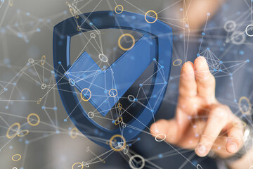 Information technology protected with firewall, secure access and encryption against cyber