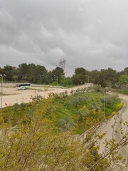 universtity campus environment background concept idea, campus landscape in winter