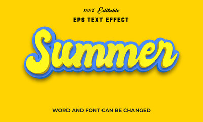 Summer Editable 3d text Effect Style,