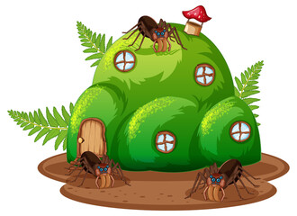 Insect cartoon character at fairy house
