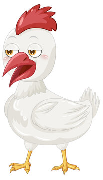 White chicken in cartoon design