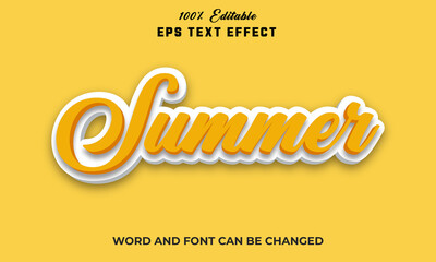 Summer Editable 3d text Effect Style,