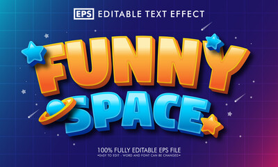 Funny space 3d editable text effect