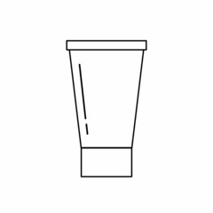 Ointment tube line icon. Linear style sign for mobile concept and web design. Medicine cream tube outline vector icon. Symbol, logo illustration. Vector graphics