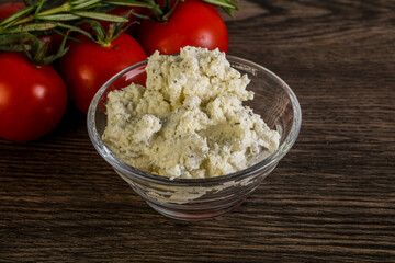 Soft cream cheese with herbs