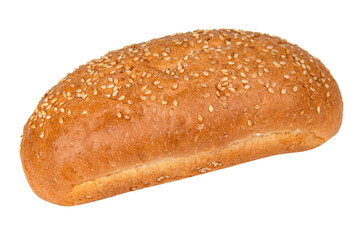 Long bun with sesame seeds bakery isolated on the white background