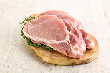 Raw pork loin for coocking