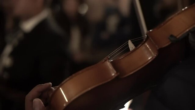 Musician playing the violin with passion