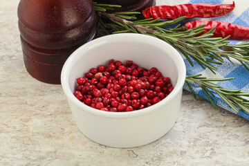 Red pepper corn seeds aroma