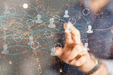 Global network. Blockchain. 3D illustration. Neural networks and artificial intelligence. Abstract