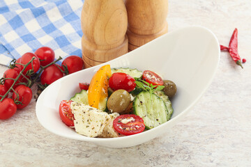 Greek salad with feta cheese