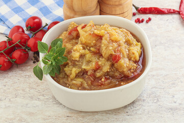Caucasian Mangal salad with baked vegetables