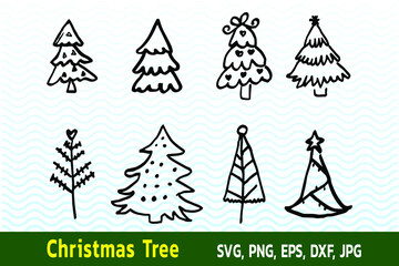 Simple lines of the Christmas tree