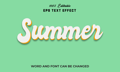 Summer Editable 3d text Effect Style,