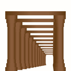 View of pillars from right down angle perspective