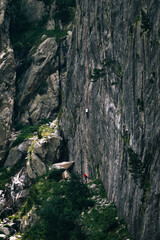 Pared vertical escalada
