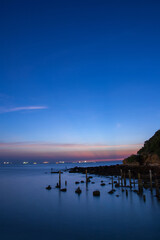 Fototapeta premium Sunset twilight sky over the sea in Thailand