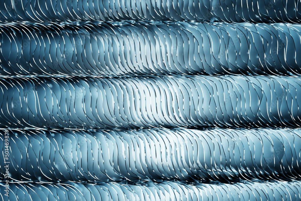 Aufkleber 3d illustration of a classic black abstract background with wave lines. print from the waves. modern