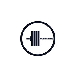 Weightlifting logo icon sign Barbell emblem Tournament league symbol Sport design Hard abstract style Fashion print for clothes apparel greeting invitation card cover flyer poster badge sticker ad