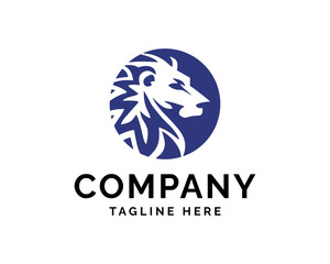 Lion logo modern design company