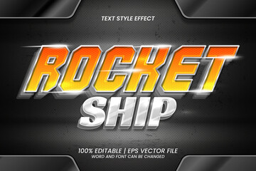 Rocket Ship Editable Text Effect 3D Game Style