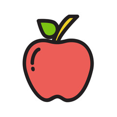 Apple , Fruits filled outline icon.
