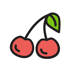 Cherry , Fruits filled outline icon.