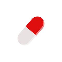 Pill flat icon isolated on white background