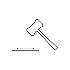 Hammer of a judge icon vector