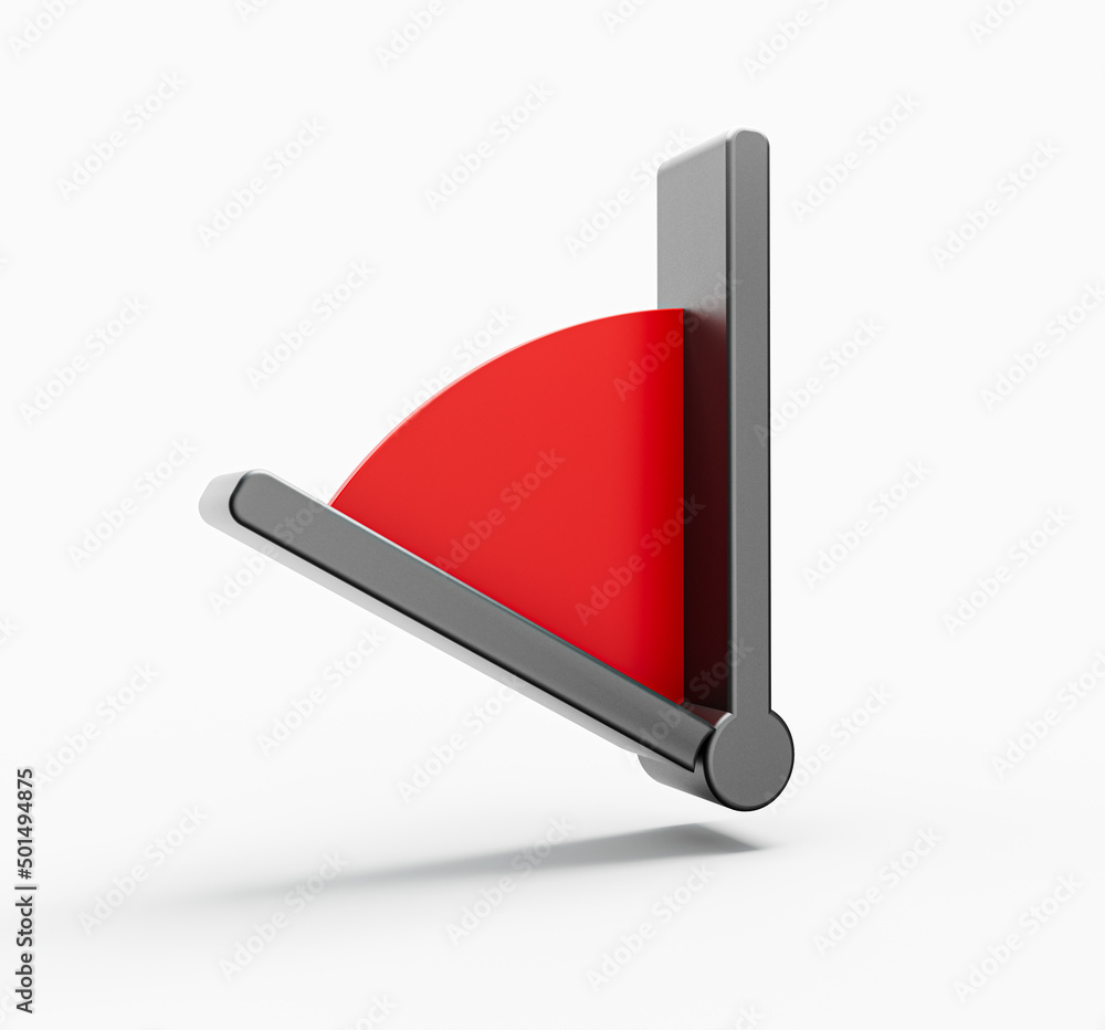 Poster 3d rendering ofa clock and timestamp without numbers on a white isolated background