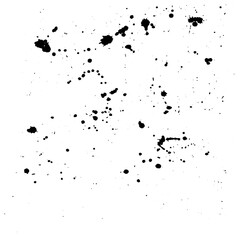 White dirty paint splash dust grunge background for vintage design. Old abstract vector ink drop, grain mess texture backdrop.