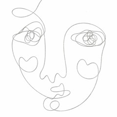 minimal line art face design abstract drawing 