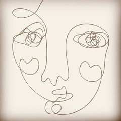 abstract line art face design illustration drawing 