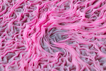 Close-up abstract image of bacteria starting to form on beet juice. Selected depth of field.