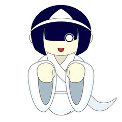 Fototapeta premium お化けの女の子のイラスト