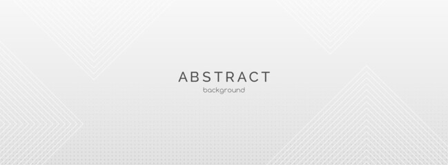 Fototapeta premium White abstract vector long banner template. Minimal background with line arrows and copy space for text. Facebook cover