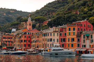 Authentic scene of the beautiful fishing village of Portofino, a top destination in Italy