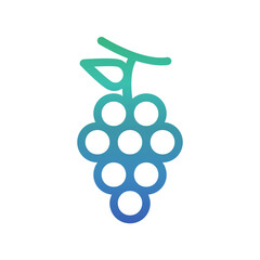 Grapes , Fruits gradient icon.