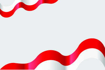 Indonesian flag waving element template