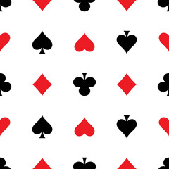 Card suits background Seamless pattern Poker suits