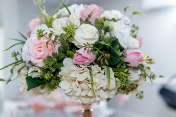 Closeup shot of wedding floral decoration