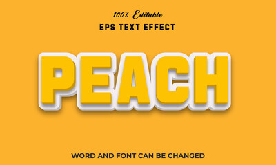 Peach  Editable 3d text Effect Style,