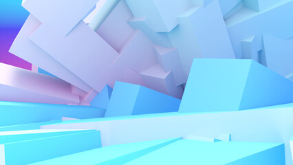 Fototapeta premium Abstract futuristic world concept of empty space polygon shape, geometric background, 3d rendering