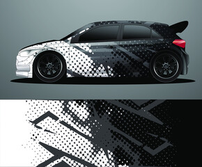 Rally car decal graphic wrap vector, abstract background