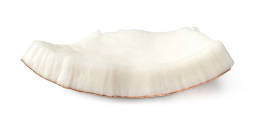 Fresh coconut meat isolated on white background.