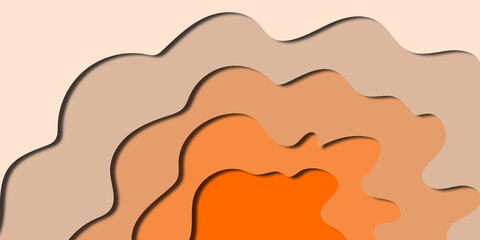 Vector illustration of a colorful paper cut banner. Bright colors and soft waves. Background with effective wave layers. Abstract layout design for flyers, web banners or your personal design.