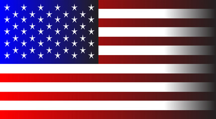 USA flag icon with shadows, vecto illustration 
